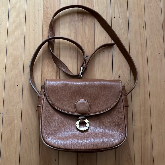 Lancel Handbags - LANCEL vintage tan brown leather logo buckle purse, historic French luxury